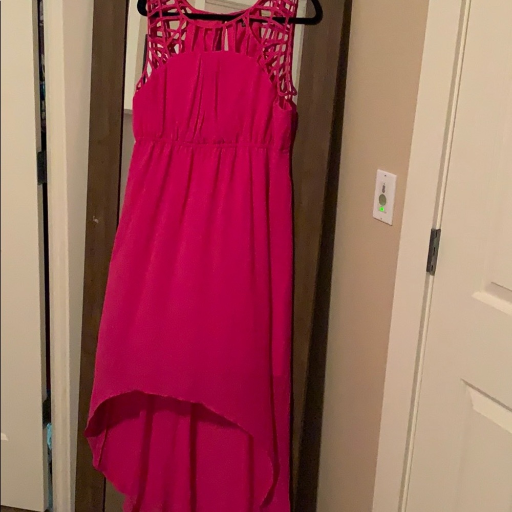 Fuchsia hi-low Dress